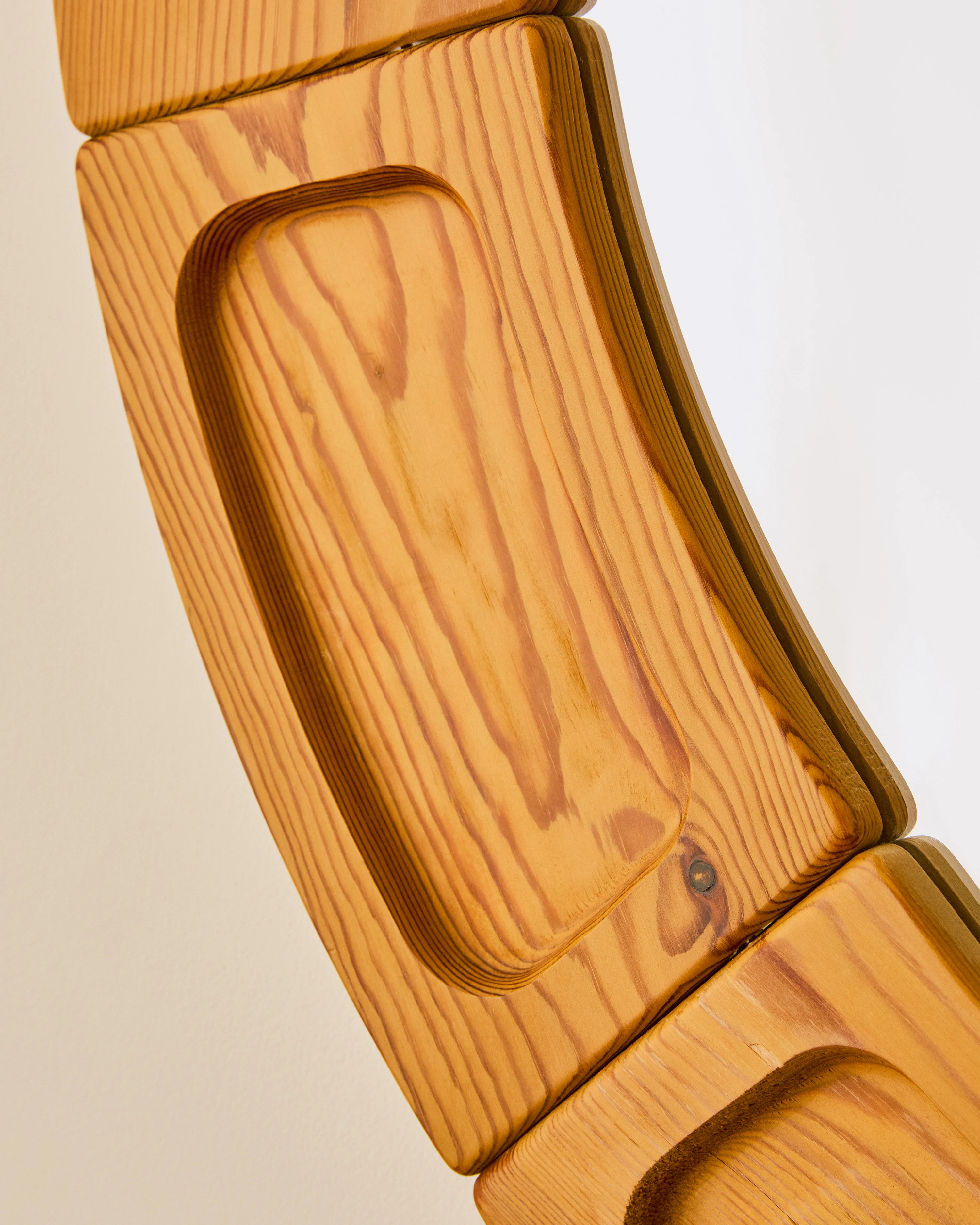 DANISH PINE BEVELED WALL MIRROR C. 1970'S - Image 4