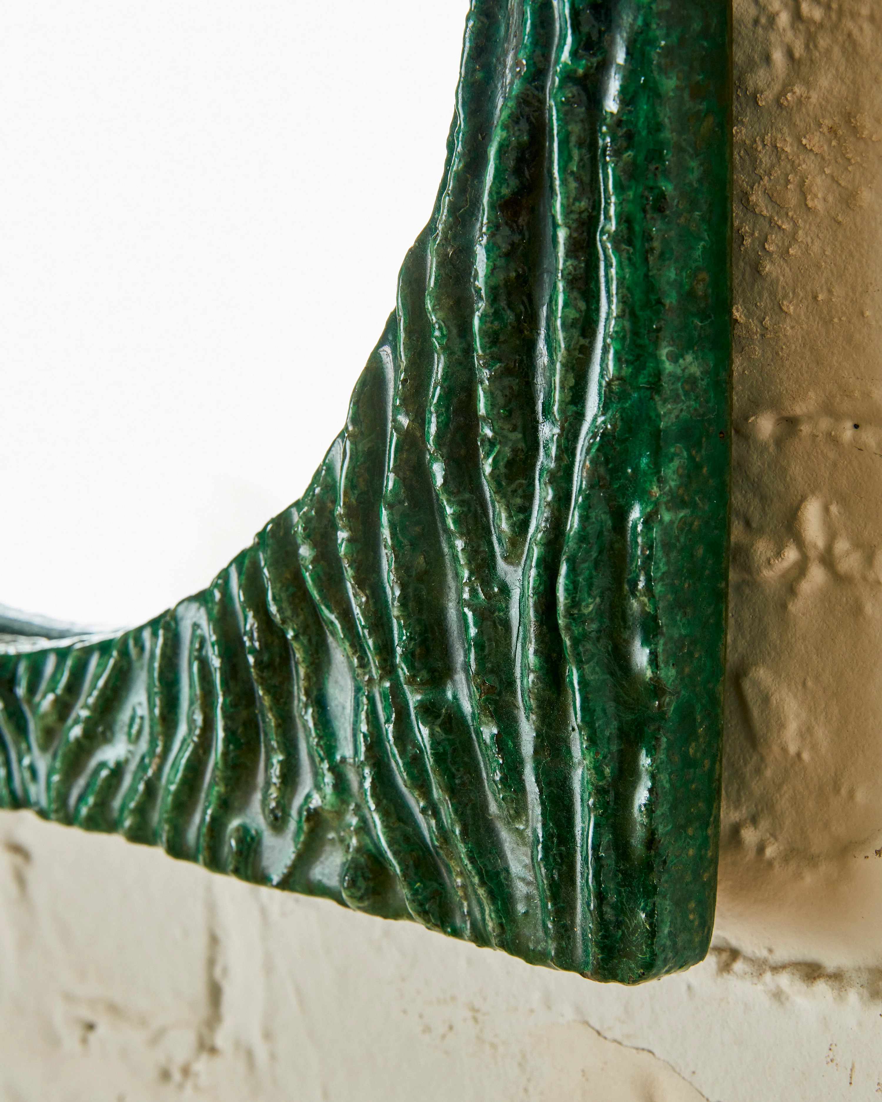 TEXTURIZED CERAMIC MIRROR C. 1960 - Image 5